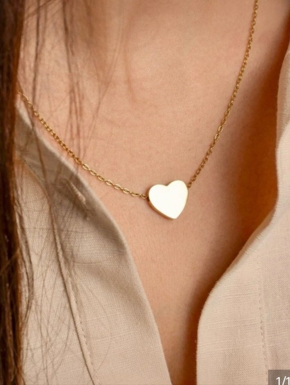 Gold 18" Pendant Necklace - 14K Gold Filled Plus Blank Heart Necklace